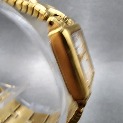 Bulova Tank Watch Women 16mm White Dial Gold Tone Rectangle 97S42 New Battery3