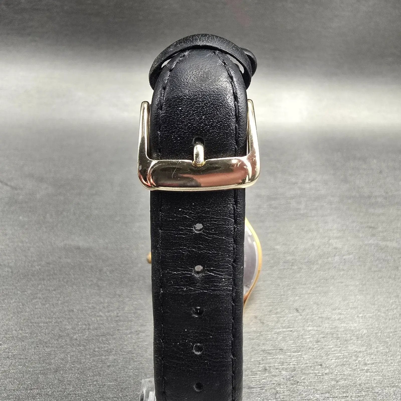Seiko SQ Watch Men 33mm Gold Dial Gold Tone Daydate Round 5Y23-7079 New Battery7