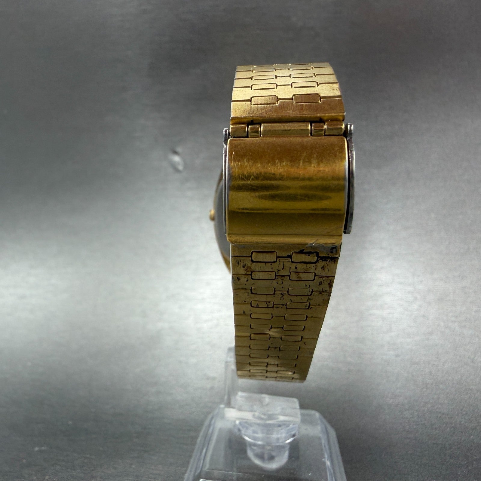 Seiko Tank Watch Men 32mm Champagne Dial Gold Tone Daydate 6433-5030 New Battery7
