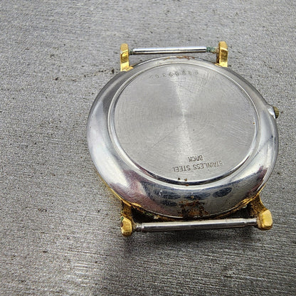 Longines Watch Men 33mm Gold Dial Gold Tone Date Round 970 6399 PARTS9
