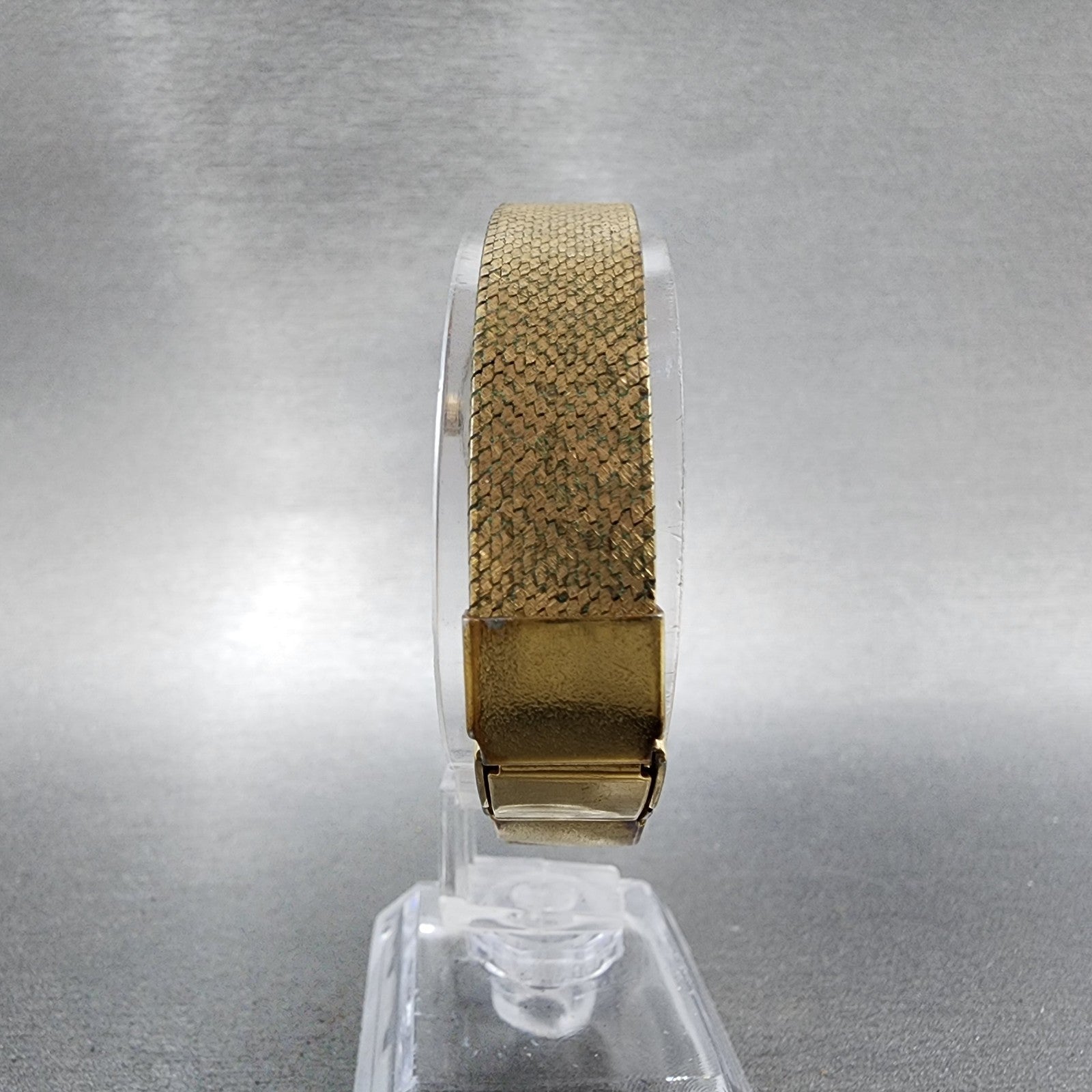Rado Silhouette Watch Women 21mm Gold Dial Gold Tone Rectangle Manual Wind Runs7