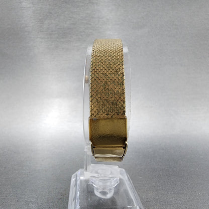 Rado Silhouette Watch Women 21mm Gold Dial Gold Tone Rectangle Manual Wind Runs7