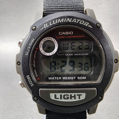 Casio Illuminator Watch Men 44mm Digital Silver LCD Alarm Chrono W87H New Batt1