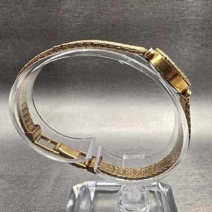 Bulova Watch Women 15mm Gold Dial Gold Tone Oval New Battery Vintage8