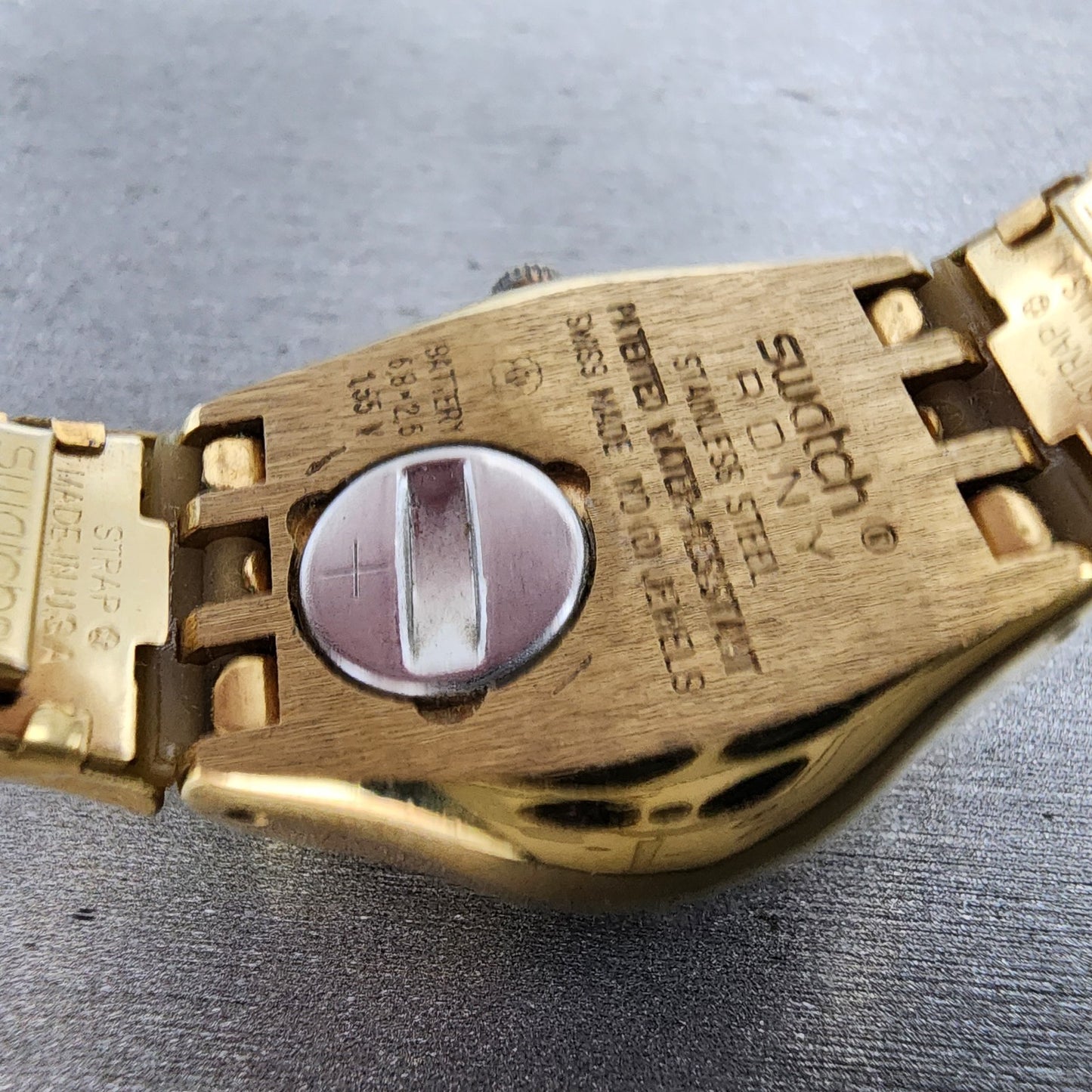 Swatch Irony FLORA Watch Women 25mm Champagne Dial Roes Gold Tone Round New Batt