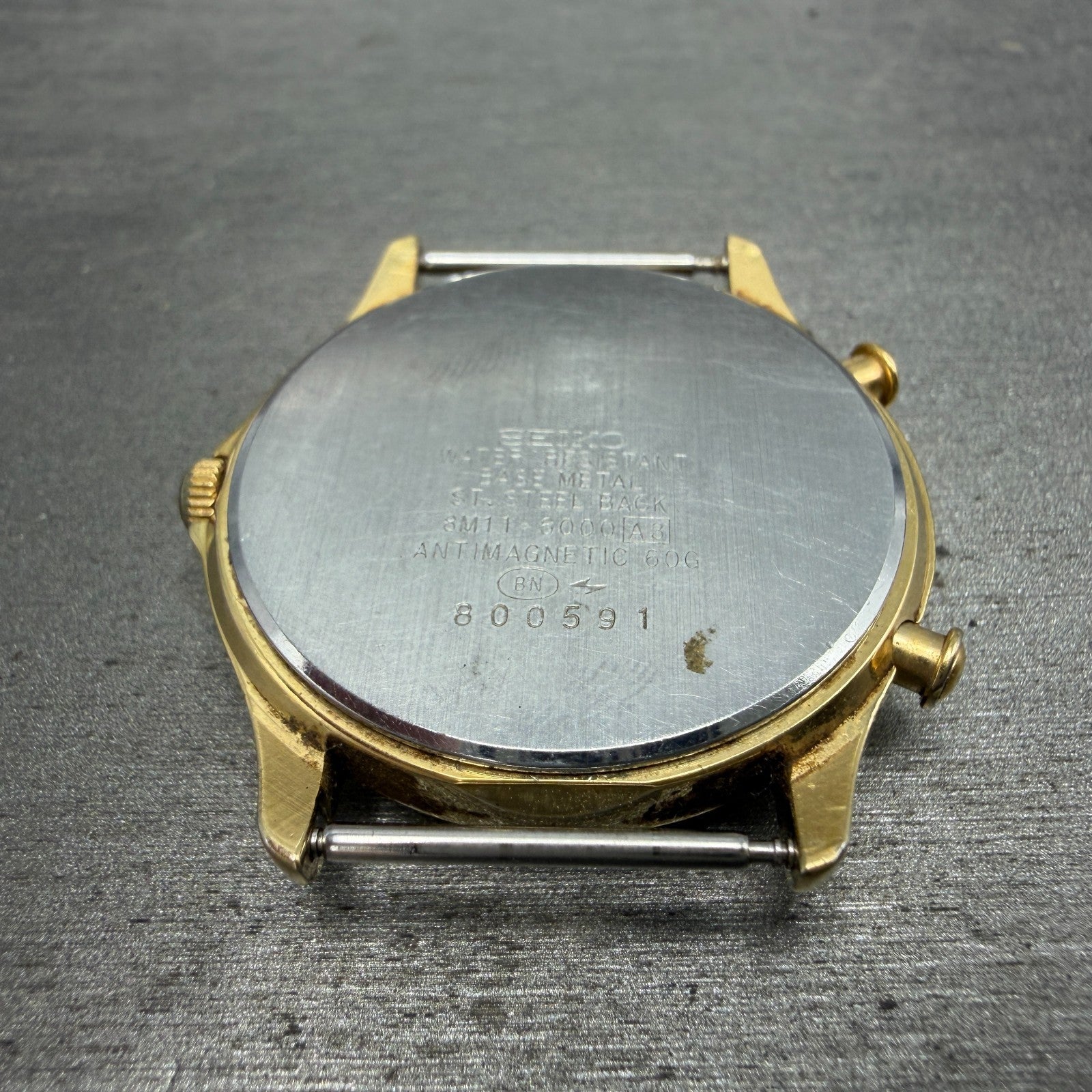 Seiko Equipment For Protentional Watch Men 35mm White Dial Gold Tone PARTS VTG8