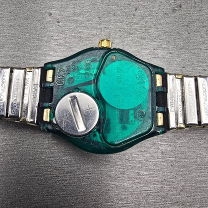 Swatch Musicall MARTINGALA Watch Men 34mm White Dial Green Case SLG100 New Batt10