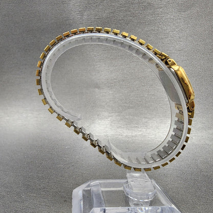 Seiko Watch Women 18mm Champagne Dial Gold Tone Rectangle 1N005K29 New Battery8