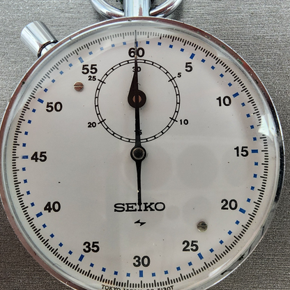 VTG Seiko Stopwatch 885021 Silver Tone White Dial Manual Wind Runs1