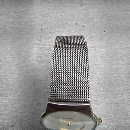 Skagen Slimline Watch Women 28mm Silver Dial Silver Tone Round 233SGSC New Batt4