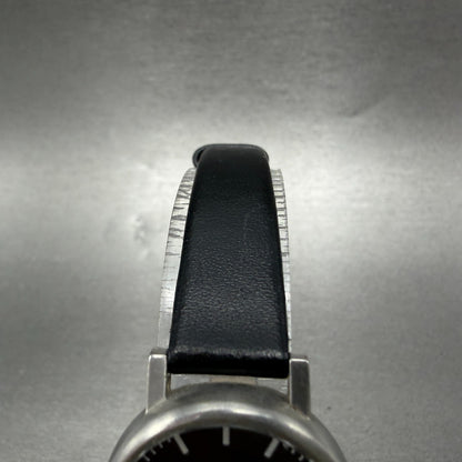 Mondaine Watch Women 26mm Black Dial Silver Tone Round Leather New Battery4