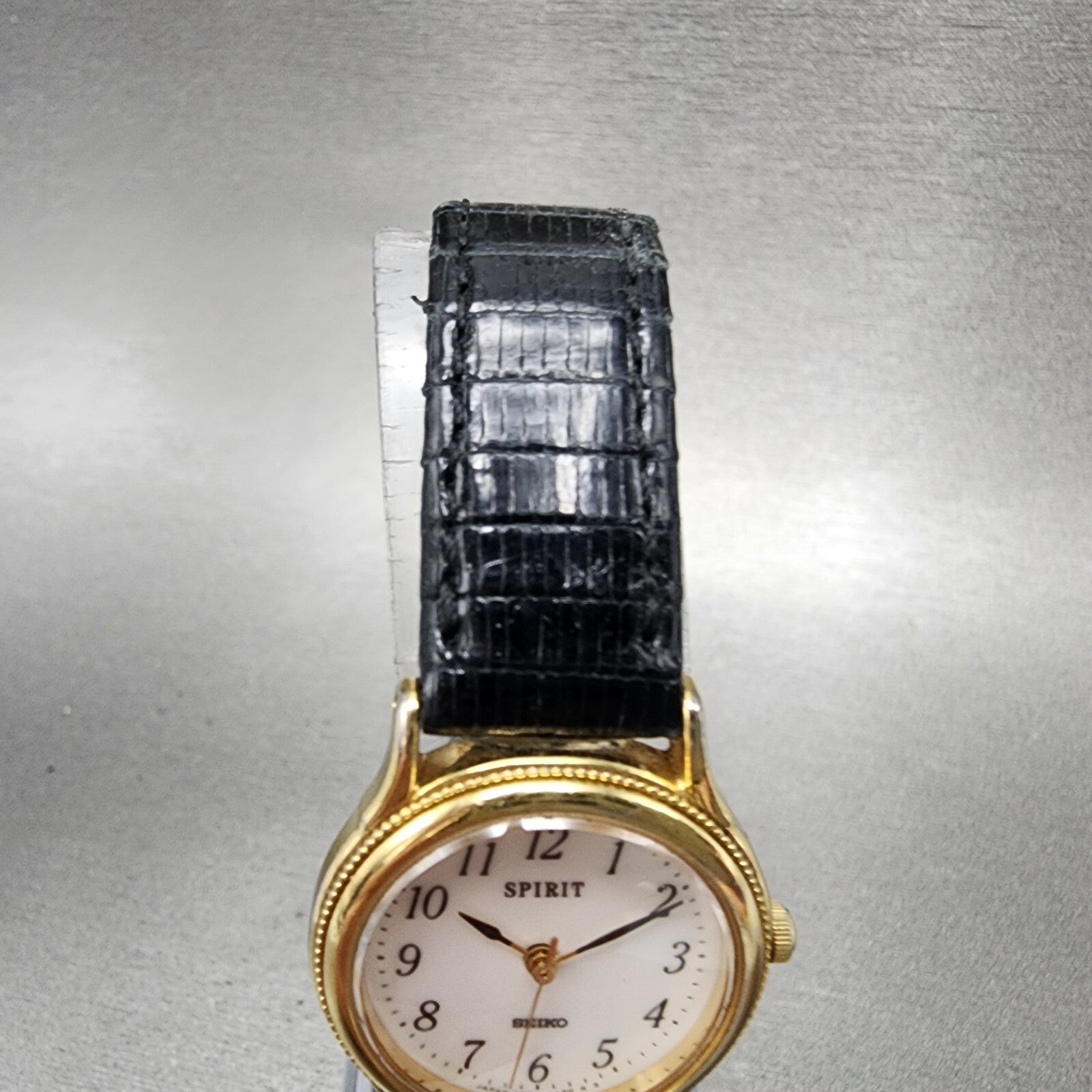 Seiko Spirit Watch Women 23mm White Dial Gold Tone Round 4N21058A New Battery4