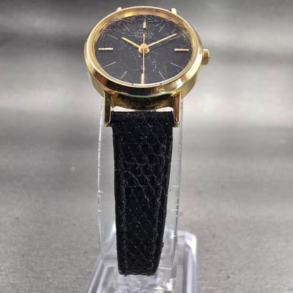 Citizen CQ Watch Women 21mm Black Dial Gold Tone Round 5930-T15740 New Battery5