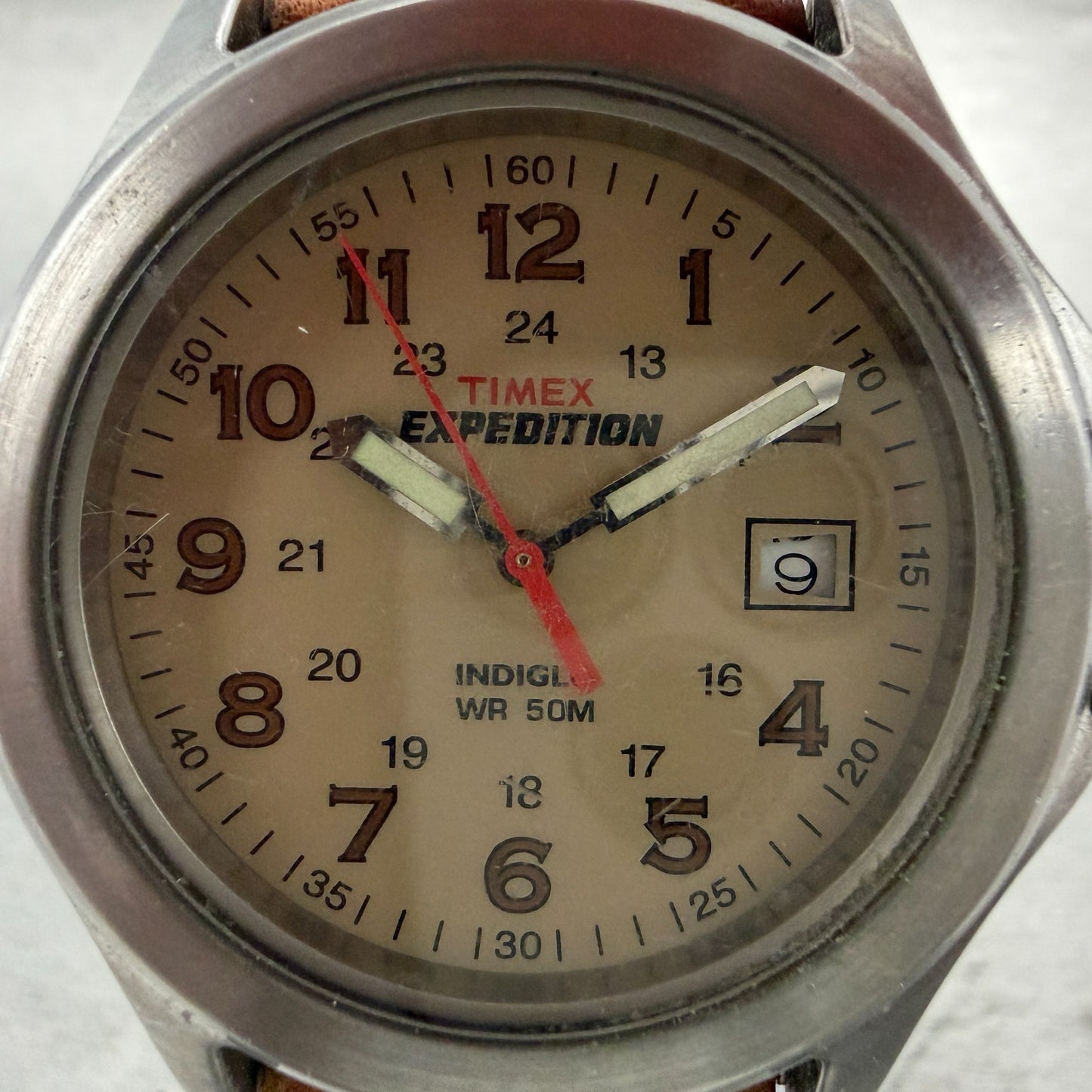 Timex Expedition Watch Men 39mm Brown Dial Silver Tone Date T44381 New Battery1