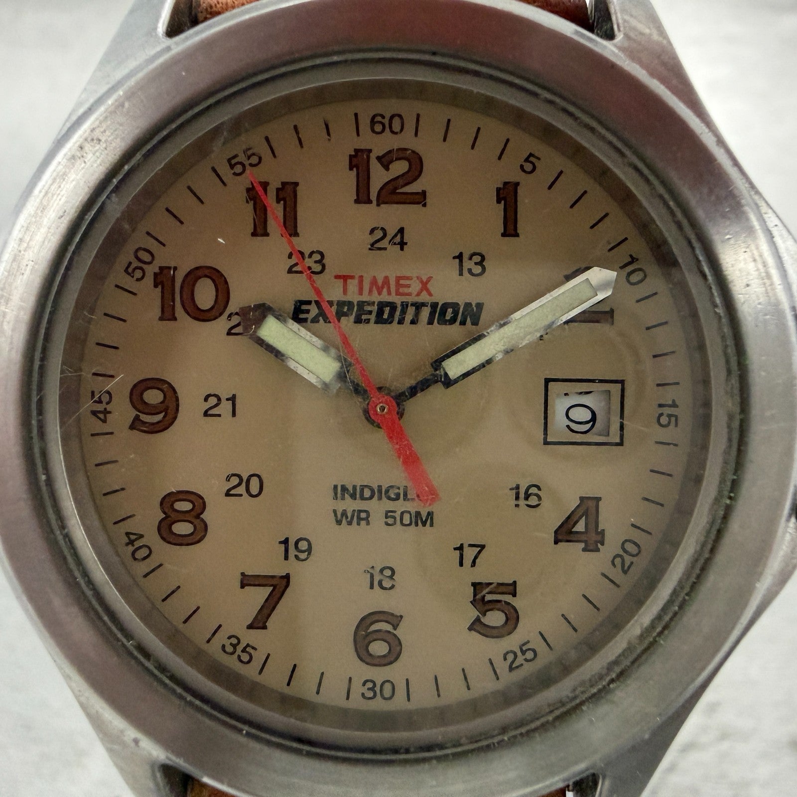 Timex Expedition Watch Men 39mm Brown Dial Silver Tone Date T44381 New Battery1