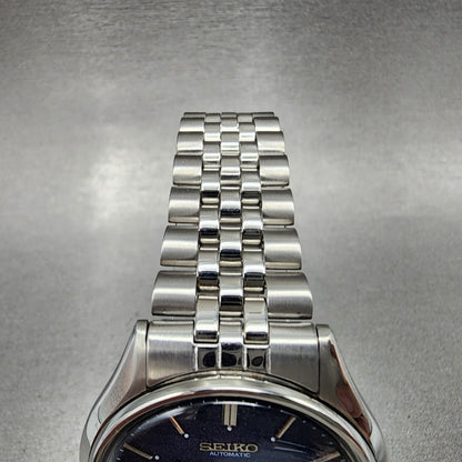 Seiko Automatic Watch Men 38mm Blue Texture Dial Steel Daydate 6309-601A Runs