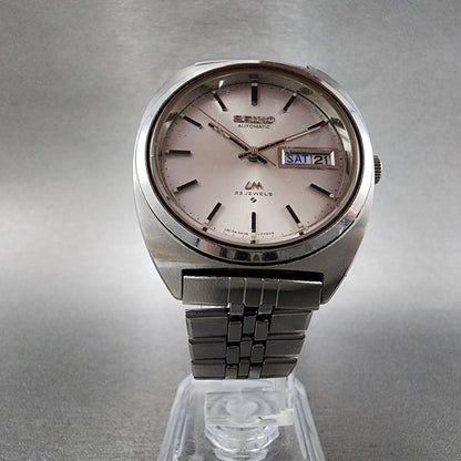 Seiko Lord Matic Watch Men 35mm Silver Dial Steel Daydate 5606-7140 Runs READ!!!