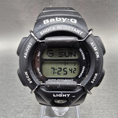 Casio Baby-G BG-141 Watch Women 40mm Black Alarm Chronograph Round New Battery0