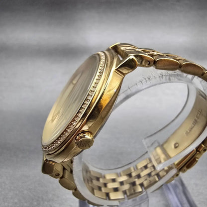 Michael Kors Cinthia Watch Women 33mm Gold Dial Gold Tone Gemmed MK3681 New Batt2