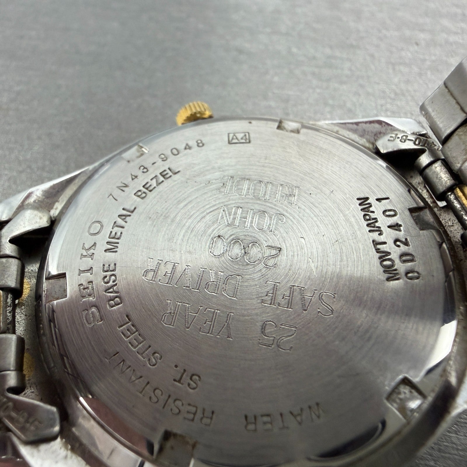 Seiko Watch Men 37mm Silver Dial Two Tone Daydate Round 7N43-9048 New Battery IK9
