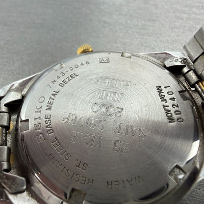 Seiko Watch Men 37mm Silver Dial Two Tone Daydate Round 7N43-9048 New Battery IK9