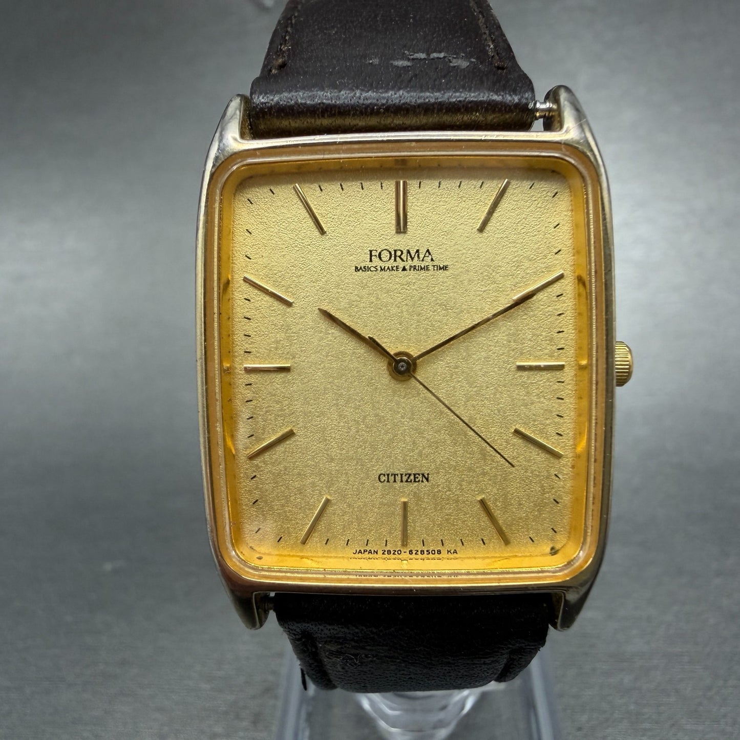 Citizen Forma Tank Watch Men 27mm Gold Dial Gold Tone Rectangle 2833-268961 PART0