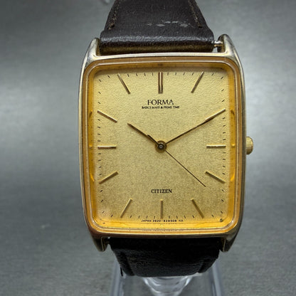 Citizen Forma Tank Watch Men 27mm Gold Dial Gold Tone Rectangle 2833-268961 PART0