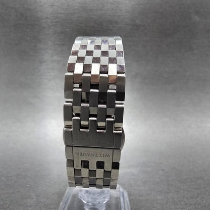 Wittnauer Tank Watch Men 20mm White Dial Silver Tone Rectangle 10L00 New Battery7