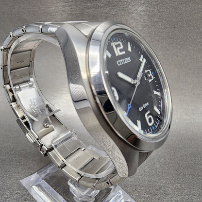 Citizen EcoDrive Watch Men 43mm Black Dial Silver Tone Date J810R006961 Runs5