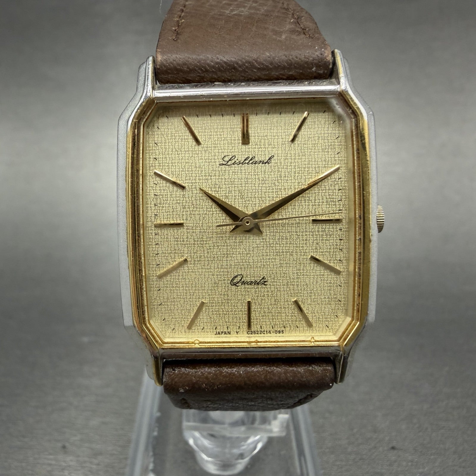 Orient Lisblank Tank Watch Men 27mm Champagne Dial Silver Tone Octagon New Batt0