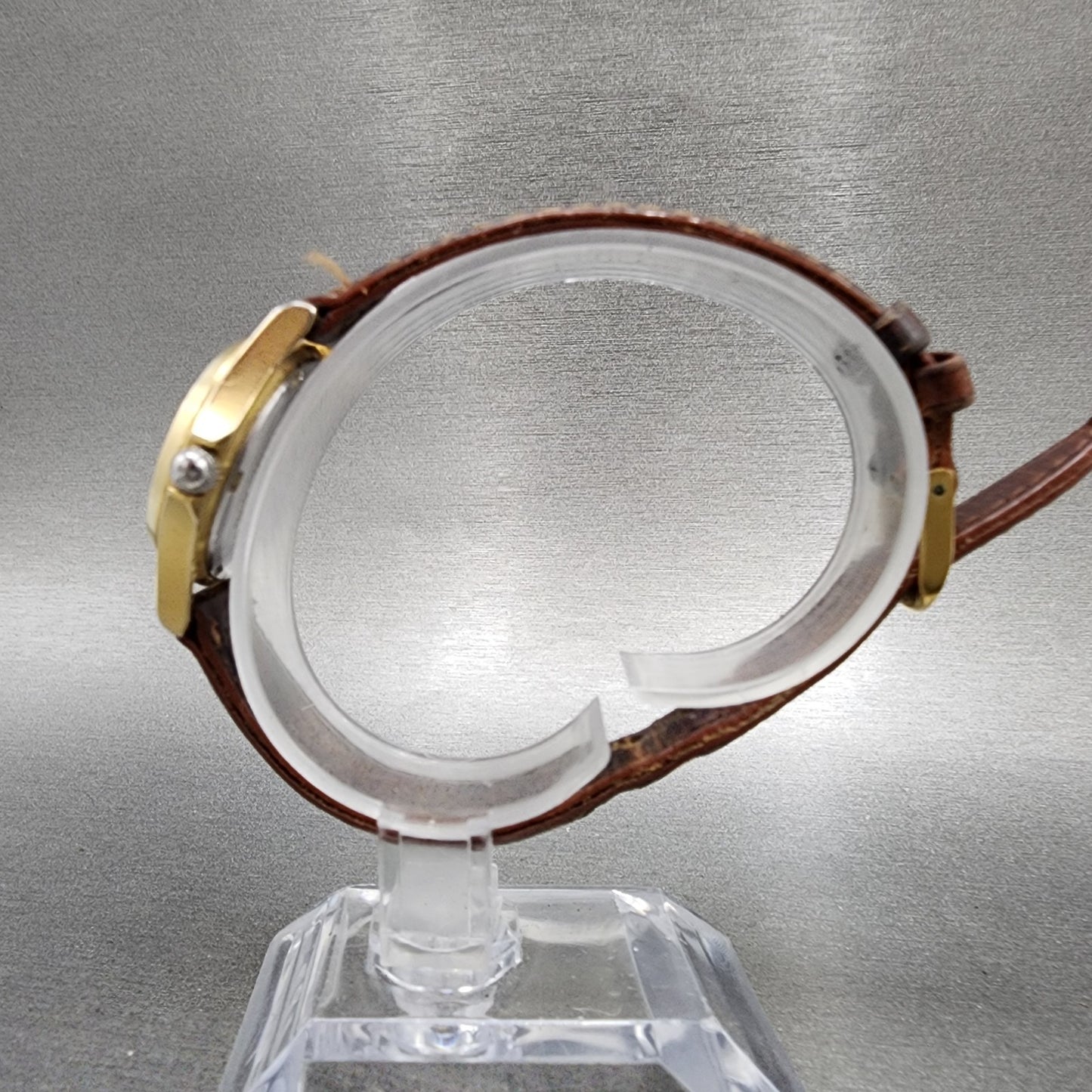 LL Bean Field Watch Women 27mm Gray Dial Gold Tone Date Round Vintage PARTS7