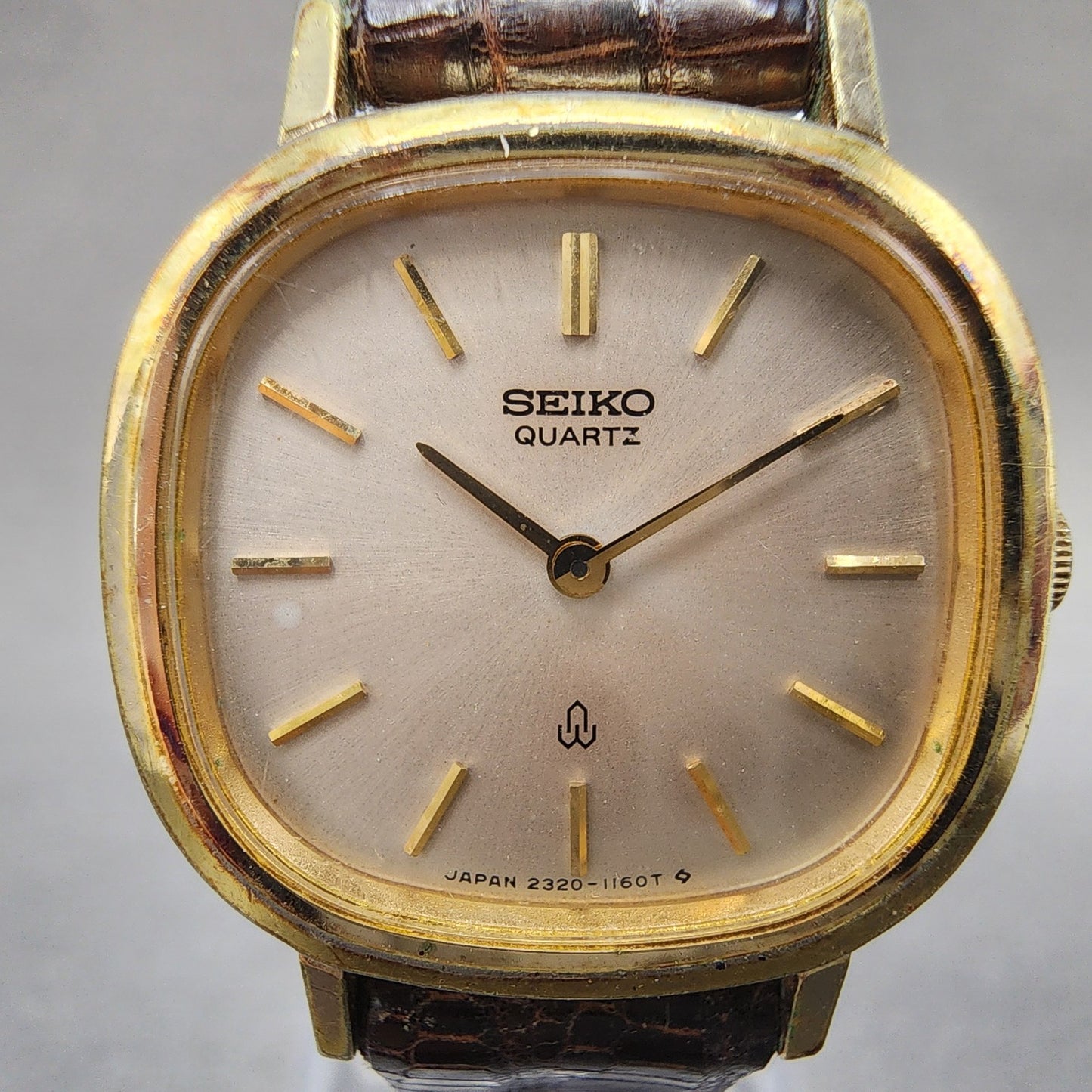 Seiko Watch Women 23mm Silver Dial Gold Tone Rectangle 23205660 New Battery1