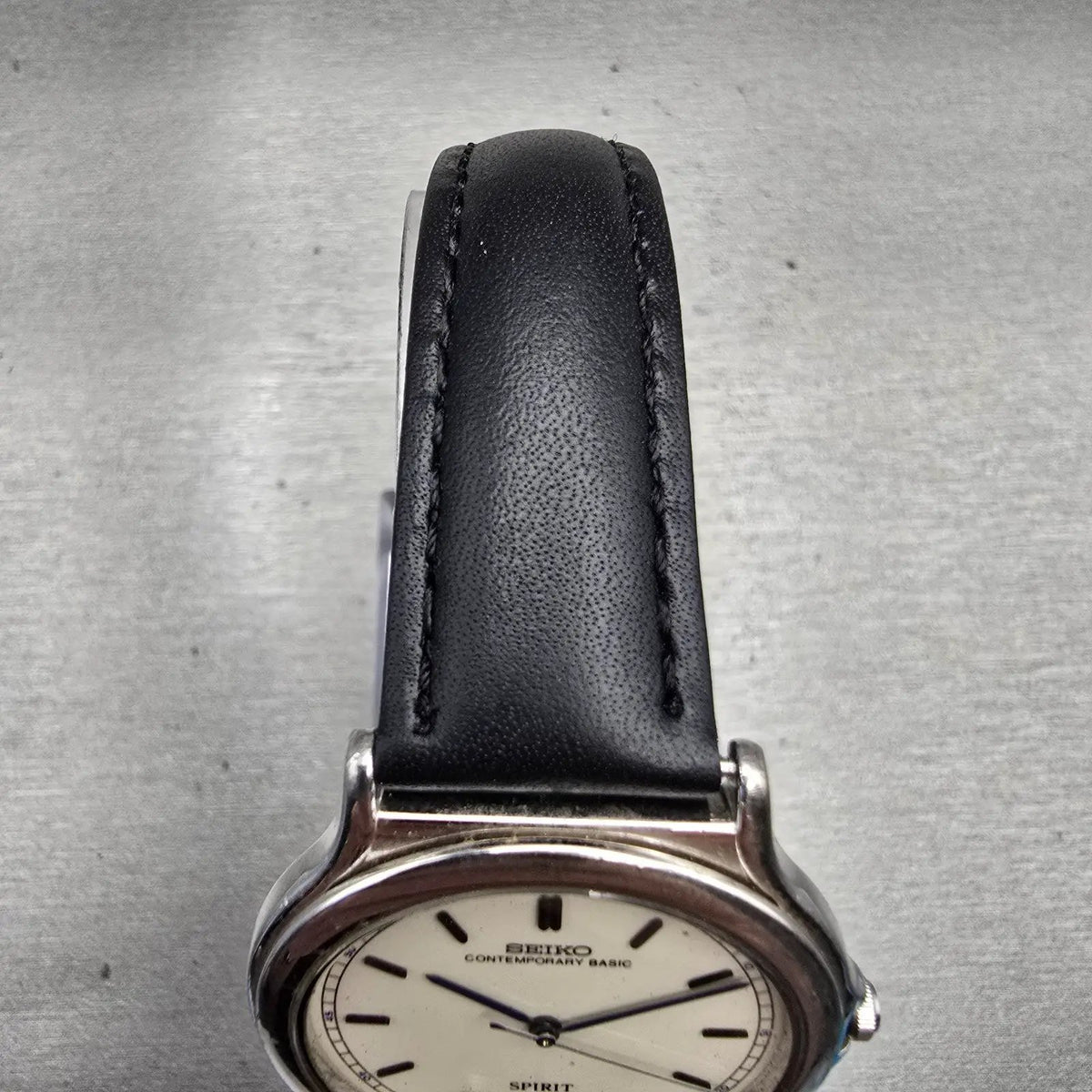 Seiko Spirit Watch Men 34mm Ivory Dial Silver Round 5S21-7A30 New Battery JDM4
