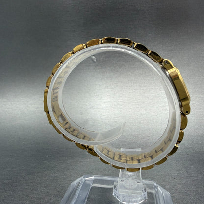 Seiko Watch Women 16mm Champagne Dial Gold Tome Oval 4N00-5030 New Battery8