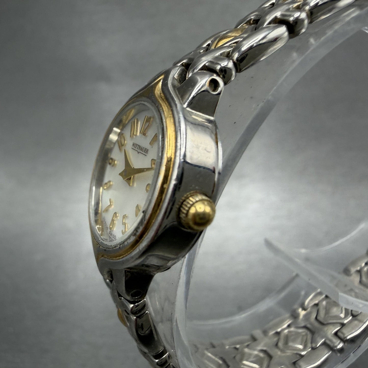 Wittnauer Watch Women 19mm MOP Dial Two Tone Round SS8235 5120 New Battery2