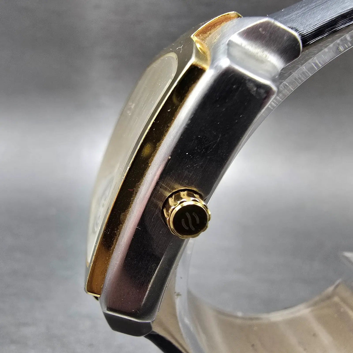 Philip Stein Signature Square Watch Women 28mm MOP Dial Two Tone Rectangle Works2