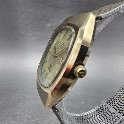 Rado Diastar  Watch Men 32mm Gold Dial Gold Tone Date Oval K162 PARTS3