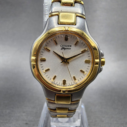 Citizen Elegance Watch Women 24mm Silver Dial Two Tone 5930S65521 New Battery0