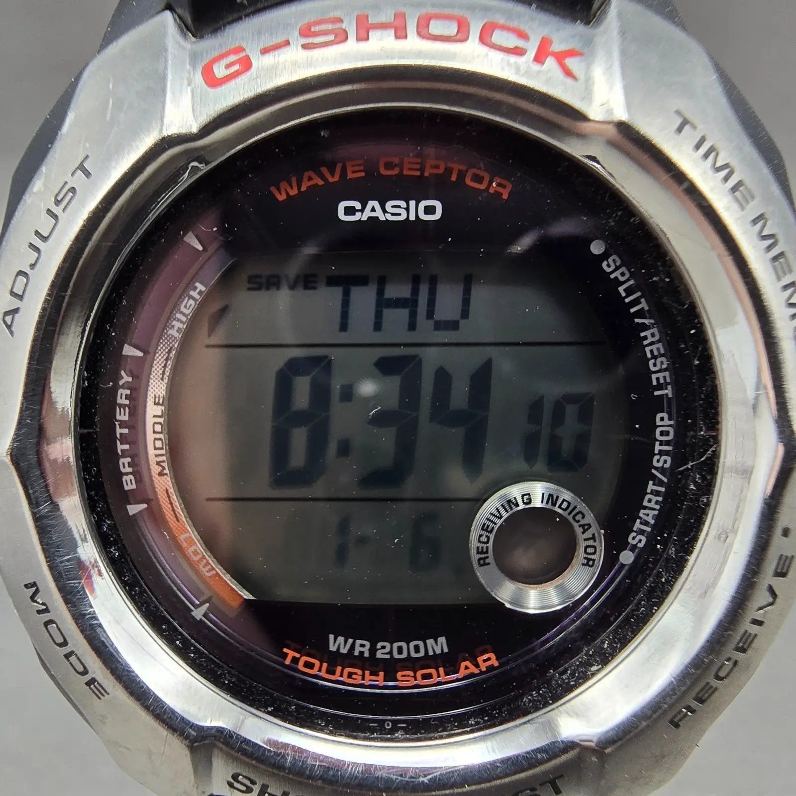 Casio G-Shock GW-700A Watch Men 46mm Black Silver Solar Alarm Chronograph1