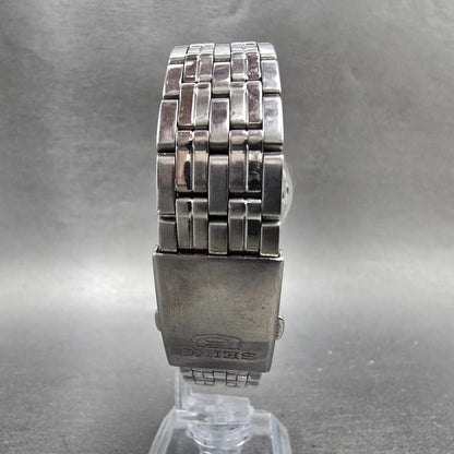 Seiko 5 Automatic Watch Men 37mm Black Dial Silver Tone Daydate 7S26-02E0 Runs7