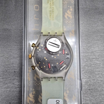 Swatch Chrono London 1948 Watch Men 43mm Blue Dial SCZ102 New Battery NOS6