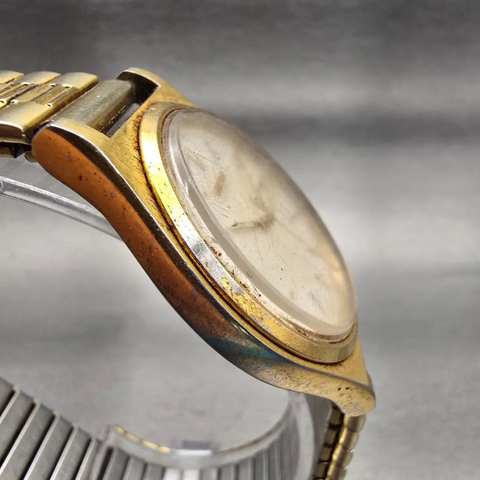 Seiko Watch Men 37mm Ivory Dial Gold Tone Daydate Round 7N43-8A20 New Battery3