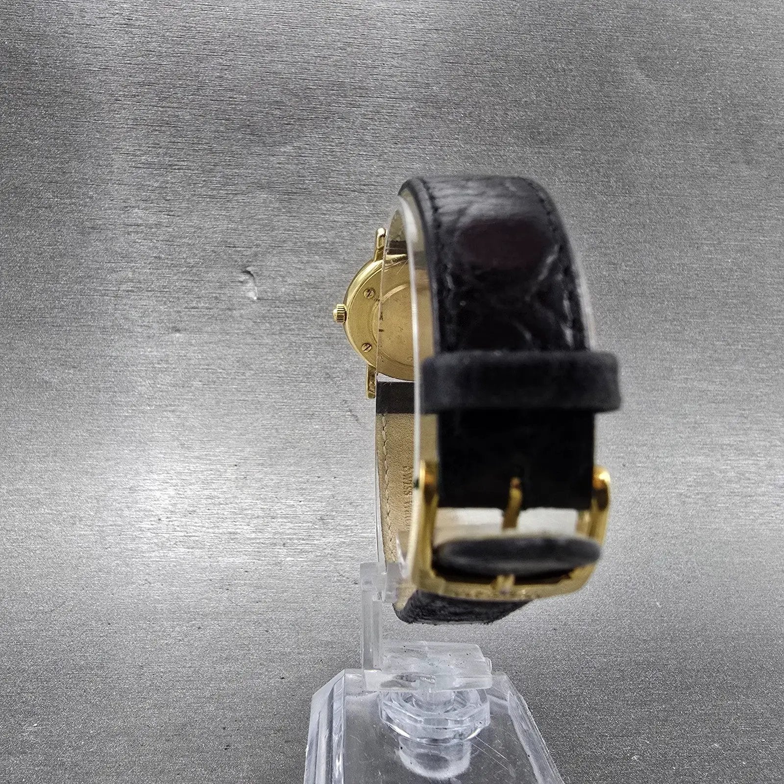Tissot Carson Watch Women 27mm Gold Dia 18K Gold Case Date T71.3.129.21 New Batt7