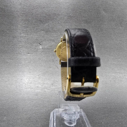 Tissot Carson Watch Women 27mm Gold Dia 18K Gold Case Date T71.3.129.21 New Batt7