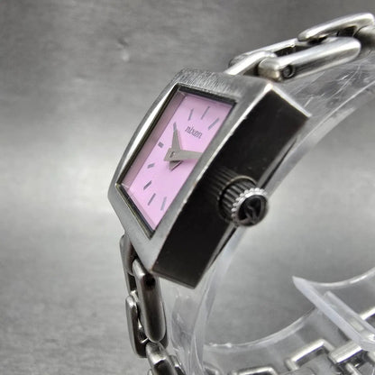 Nixon The Charm Watch Women 19mm Pink Dial Silver Tone Square New Battery2