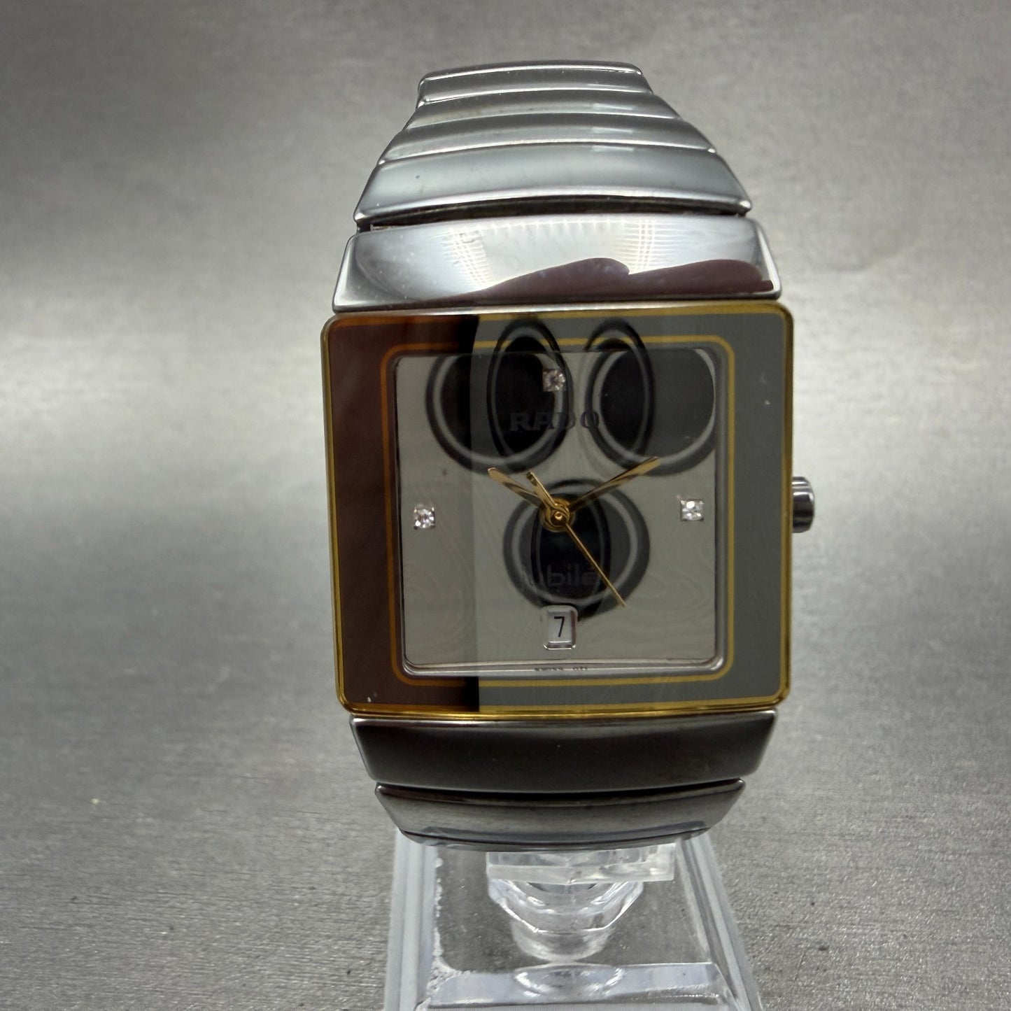 Rado Diastar Jubile Watch Men 29mm Silver Dial Ceramic Date Rectangle NewBattery0
