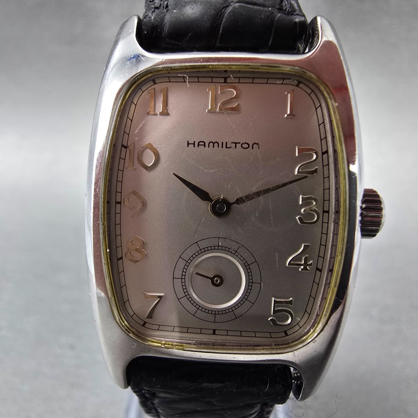 Hamilton Boulton Watch Men 24mm Silver Dial Silver Small Seconds 6265 New Batt1