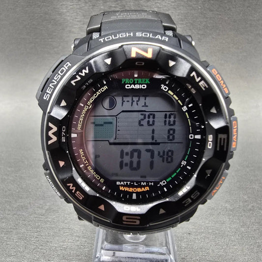 Casio Protek PRW-2500 Watch Men 51mm Digital Black triple Senor Alarm Works JP230