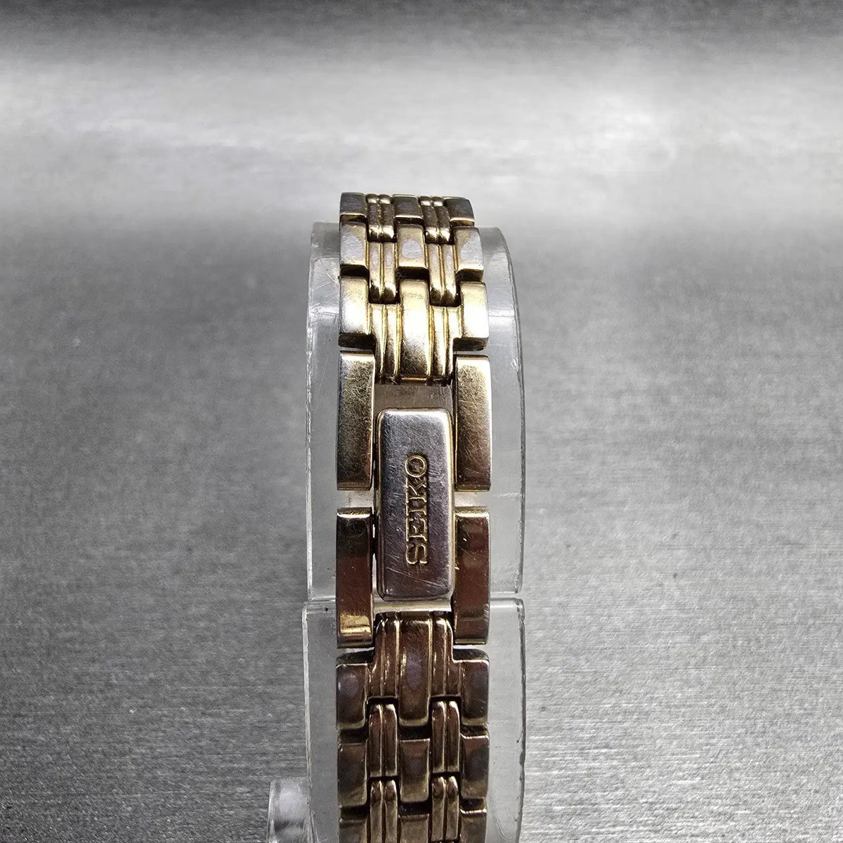 Seiko Watch Women 16mm Gold Dial Gold Tone Rectangle 1N01-0FH0 New Battery JP347