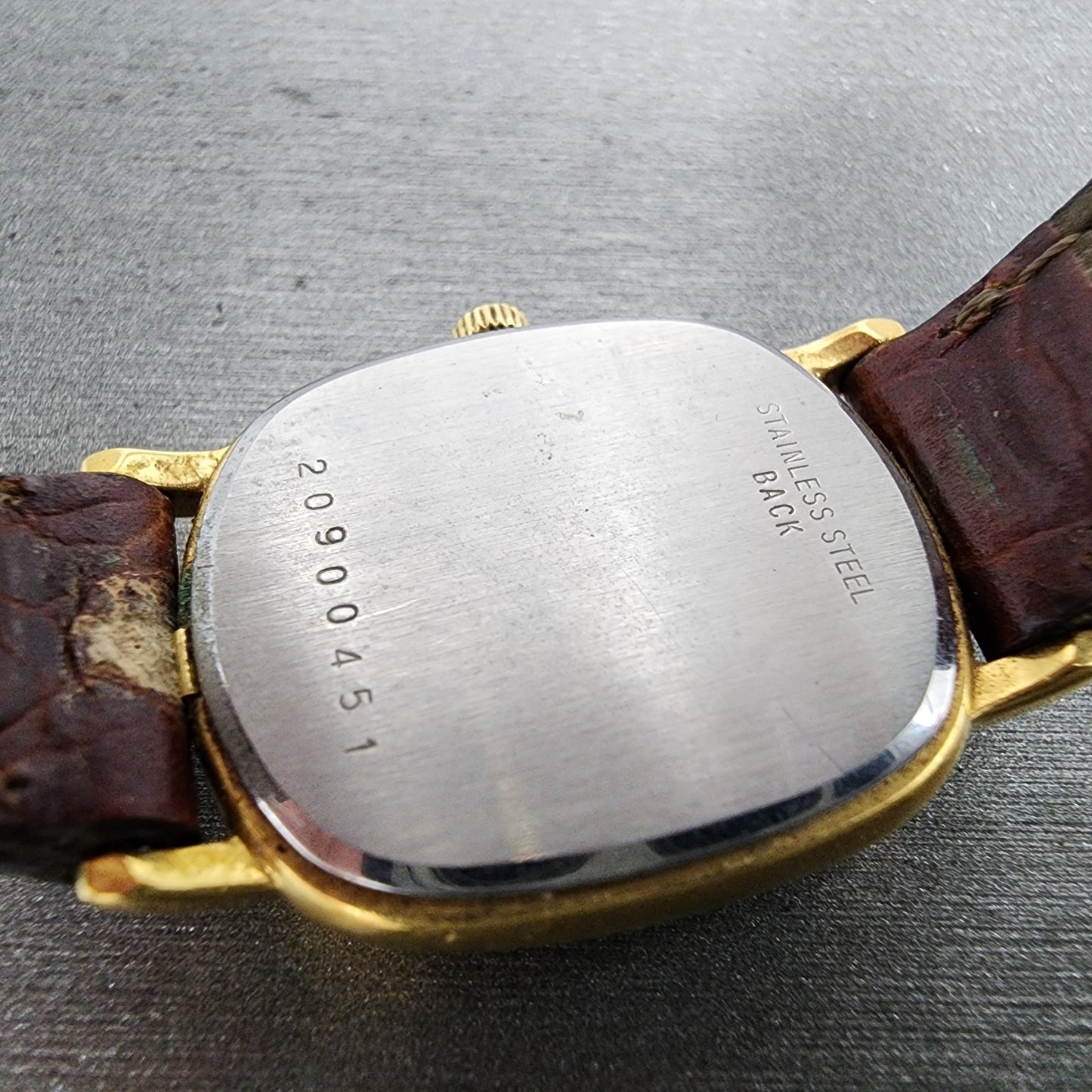 Longines Watch Women 21mm Gold Dial Gold Tone Rectangle 6479 New Battery9